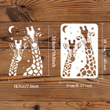 Globleland Large Plastic Reusable Drawing Painting Stencils Templates, for Painting on Scrapbook Fabric Tiles Floor Furniture Wood, Rectangle, Giraffe Pattern, 297x210mm