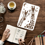 Globleland Large Plastic Reusable Drawing Painting Stencils Templates, for Painting on Scrapbook Fabric Tiles Floor Furniture Wood, Rectangle, Giraffe Pattern, 297x210mm