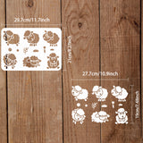 Globleland Large Plastic Reusable Drawing Painting Stencils Templates, for Painting on Scrapbook Fabric Tiles Floor Furniture Wood, Rectangle, Sheep Pattern, 297x210mm