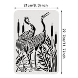 Globleland Large Plastic Reusable Drawing Painting Stencils Templates, for Painting on Scrapbook Fabric Tiles Floor Furniture Wood, Rectangle, Animal Pattern, 297x210mm