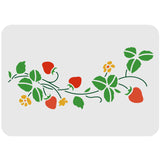 Globleland Large Plastic Reusable Drawing Painting Stencils Templates, for Painting on Scrapbook Fabric Tiles Floor Furniture Wood, Rectangle, Strawberry Pattern, 297x210mm