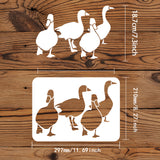 Globleland Large Plastic Reusable Drawing Painting Stencils Templates, for Painting on Scrapbook Fabric Tiles Floor Furniture Wood, Rectangle, Duck Pattern, 297x210mm