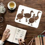 Globleland Large Plastic Reusable Drawing Painting Stencils Templates, for Painting on Scrapbook Fabric Tiles Floor Furniture Wood, Rectangle, Duck Pattern, 297x210mm