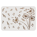 Globleland Large Plastic Reusable Drawing Painting Stencils Templates, for Painting on Scrapbook Fabric Tiles Floor Furniture Wood, Rectangle, Dandelion Pattern, 297x210mm