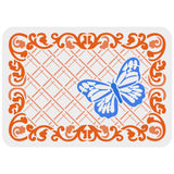 Globleland Large Plastic Reusable Drawing Painting Stencils Templates, for Painting on Scrapbook Fabric Tiles Floor Furniture Wood, Rectangle, Butterfly Pattern, 297x210mm