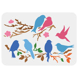 Globleland Large Plastic Reusable Drawing Painting Stencils Templates, for Painting on Scrapbook Fabric Tiles Floor Furniture Wood, Rectangle, Bird Pattern, 297x210mm