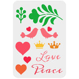 Globleland Large Plastic Reusable Drawing Painting Stencils Templates, for Painting on Scrapbook Fabric Tiles Floor Furniture Wood, Rectangle, Heart Pattern, 297x210mm