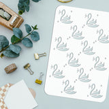 Globleland Large Plastic Reusable Drawing Painting Stencils Templates, for Painting on Scrapbook Fabric Tiles Floor Furniture Wood, Rectangle, Swan Pattern, 297x210mm