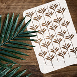 Globleland Large Plastic Reusable Drawing Painting Stencils Templates, for Painting on Scrapbook Fabric Tiles Floor Furniture Wood, Rectangle, Leaf Pattern, 297x210mm