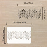 Globleland Large Plastic Reusable Drawing Painting Stencils Templates, for Painting on Scrapbook Fabric Tiles Floor Furniture Wood, Rectangle, Mixed Patterns, 297x210mm