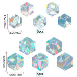 Globleland Rainbow Prism Paster, Window Sticker Decorations, Hexagon, Colorful, 10x12cm, 13x15cm, 10pcs/set