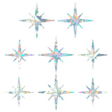 Globleland Rainbow Prism Paster, Window Sticker Decorations, Star, Colorful, 15x15cm, 18x18cm, 8pcs/set