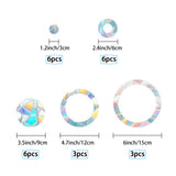 Globleland Rainbow Prism Paster, Window Sticker Decorations, Ring & Flat Round, Colorful, 3~15cm, 24pcs/set