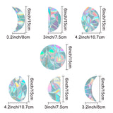 Globleland Rainbow Prism Paster, Window Sticker Decorations, Moon, Colorful, 7pcs/set