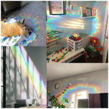 Globleland Rainbow Prism Paster, Window Sticker Decorations, Lotus, Colorful, 15x30cm