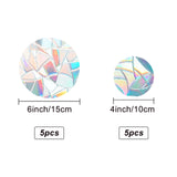 Globleland Rainbow Prism Paster, Window Sticker Decorations, Flat Round, Colorful, 10cm, 15cm, 10pcs/set