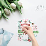 Globleland PVC Wall Sticker, for Window or Stairway Home Decoration, Square, Christmas Themed Pattern, 18x18x0.03cm, 4pcs/set