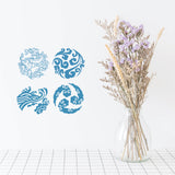 Globleland PVC Wall Sticker, for Window or Stairway Home Decoration, Mixed Patterns, Royal Blue, 18x18x0.03cm, 4pcs/set