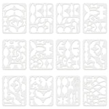 Globleland Plastic Drawing Painting Stencils Templates, Flower Pattern, 25x20cm, 12pcs/set