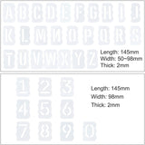 Globleland PET Drawing Painting Stencils, For DIY Scrapbooking, Number 0~9 and Alphabet, White, 14.5x9.8x0.2cm
