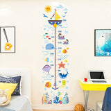 Globleland Marine Theme, PVC Height Growth Chart Wall Sticker, for Kids Measuring Ruler Height, Colorful, 29x90cm, 3 sheets/set