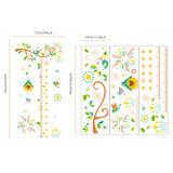 Globleland PVC Height Growth Chart Wall Sticker, for Kids Measuring Ruler Height, Flower, Colorful, 30x29cm, 3 sheets/set