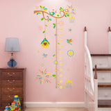 Globleland PVC Height Growth Chart Wall Sticker, for Kids Measuring Ruler Height, Flower, Colorful, 30x29cm, 3 sheets/set