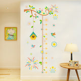 Globleland PVC Height Growth Chart Wall Sticker, for Kids Measuring Ruler Height, Flower, Colorful, 30x29cm, 3 sheets/set