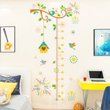 Globleland PVC Height Growth Chart Wall Sticker, for Kids Measuring Ruler Height, Flower, Colorful, 30x29cm, 3 sheets/set