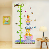 Globleland Animal Theme, PVC Height Growth Chart Wall Sticker, for Kids Measuring Ruler Height, Colorful, 40x60cm, 4 sheets/set
