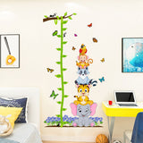 Globleland Animal Theme, PVC Height Growth Chart Wall Sticker, for Kids Measuring Ruler Height, Colorful, 40x60cm, 4 sheets/set