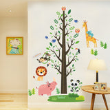 Globleland Animal Theme, PVC Height Growth Chart Wall Sticker, for Kids Measuring Ruler Height, Colorful, 39x90cm, 4 sheets/set