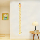 Globleland PVC Height Growth Chart Wall Sticker, for Kids Measuring Ruler Height, Giraffa, Yellow, 700x240mm, 2 sheets/set