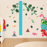 Globleland PVC Height Growth Chart Wall Sticker, for Kids Measuring Ruler Height, Dinosaur, Colorful, 900x390mm, 3 sheets/set