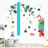 Globleland PVC Height Growth Chart Wall Sticker, for Kids Measuring Ruler Height, Dinosaur, Colorful, 900x390mm, 3 sheets/set
