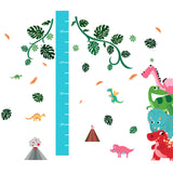Globleland PVC Height Growth Chart Wall Sticker, for Kids Measuring Ruler Height, Dinosaur, Colorful, 900x390mm, 3 sheets/set