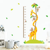 Globleland PVC Height Growth Chart Wall Sticker, Giraffe with 50 to 170 cm Measurement, for Kid Room Bedroom Wallpaper Decoration, Mixed Color, 980x390mm, 2pcs/set