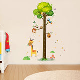Globleland PVC Height Growth Chart Wall Sticker, Panda Animal with 80 to 180 cm Measurement, for Kid Room Bedroom Wallpaper Decoration, Green, 980x290mm