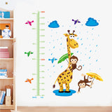 Globleland PVC Height Growth Chart Wall Sticker, Giraffe Animal with 40 to 180 cm Measurement, for Kid Room Bedroom Wallpaper Decoration, Gold, 900x390x3mm, 3pcs/set