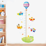 Globleland PVC Height Growth Chart Wall Sticker, Giraffe Animal with 50 to 170 cm Measurement, for Kid Room Bedroom Wallpaper Decoration, Green Yellow, 900x390mm, 3pcs/set