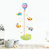 Globleland PVC Height Growth Chart Wall Sticker, Giraffe Animal with 50 to 170 cm Measurement, for Kid Room Bedroom Wallpaper Decoration, Green Yellow, 900x390mm, 3pcs/set