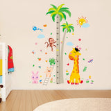 Globleland PVC Height Growth Chart Wall Sticker, Animal with 40 to 160 cm Measurement, for Kid Room Bedroom Wallpaper Decoration, Orange, 900x390x3mm, 3pcs/set