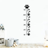 Globleland PVC Height Growth Chart Wall Sticker, for Kid Room Bedroom Wallpaper Decoration, Paw Print, 900x390mm