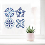Globleland PVC Wall Sticker, Round Shape, for Window or Stairway Home Decoration, Flower of Life Pattern, Sticker: 16x16cm
