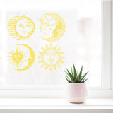 Globleland PVC Wall Sticker, Round Shape, for Window or Stairway Home Decoration, Sun Pattern, Sticker: 16x16cm