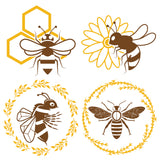 Globleland PVC Wall Sticker, Round Shape, for Window or Stairway Home Decoration, Bees Pattern, Sticker: 16x16cm