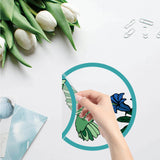 Globleland PVC Wall Sticker, Round Shape, for Window or Stairway Home Decoration, Bird & Birdcage Pattern, Sticker: 16x16cm