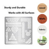 Globleland Stainless Steel Cutting Dies Stencils, for DIY Scrapbooking/Photo Album, Decorative Embossing DIY Paper Card, Mixed Patterns, 16x16x0.05cm