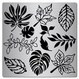 Globleland Stainless Steel Cutting Dies Stencils, for DIY Scrapbooking/Photo Album, Decorative Embossing DIY Paper Card, Stainless Steel Color, Leaf Pattern, 160x160x0.5mm