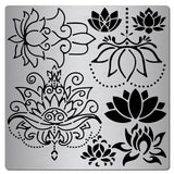 Globleland Stainless Steel Cutting Dies Stencils, for DIY Scrapbooking/Photo Album, Decorative Embossing DIY Paper Card, Stainless Steel Color, Lotus Pattern, 160x160x0.5mm